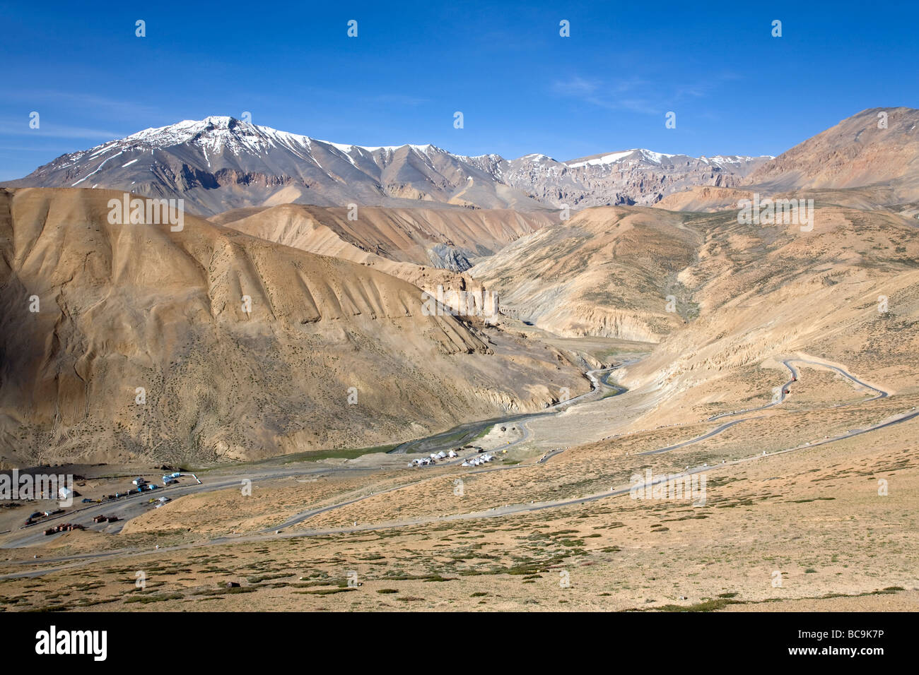 Pang-Siedlung. Manali-Leh-Straße. Ladakh. Indien Stockfoto