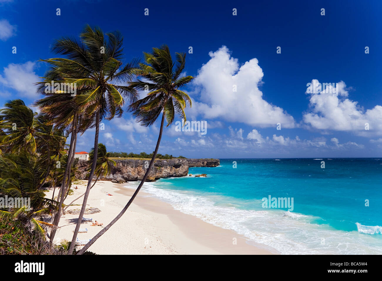 Blick über sandigen Strand des unteren Bay, St. Philip, Barbados, Karibik Stockfoto