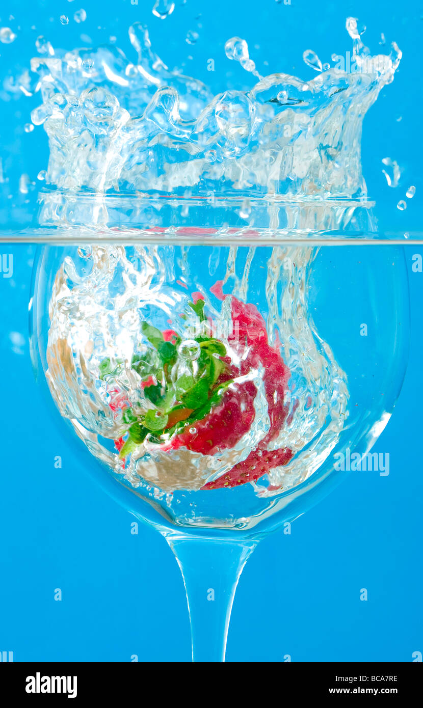 Strawberry splash Stockfoto