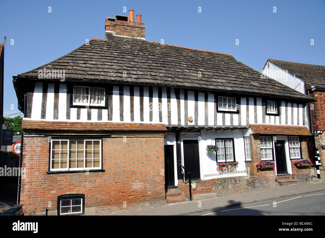 Historischen Fachwerkhaus, High Street, Steyning, West Sussex, England, Vereinigtes Königreich Stockfoto