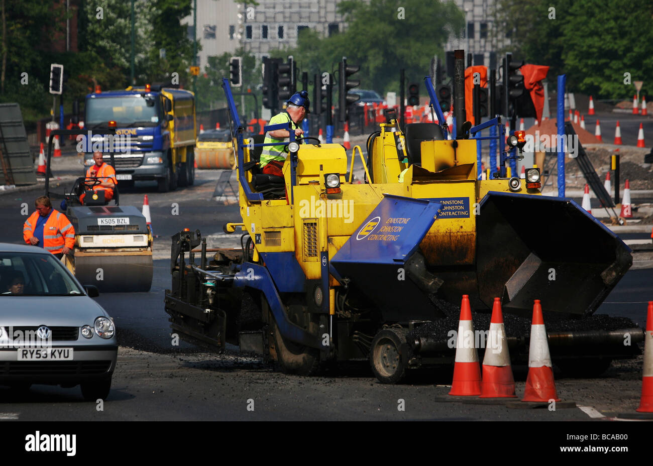 Straßenbau im Vereinigten Königreich Stockfoto