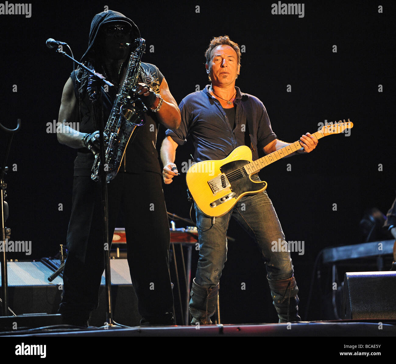Bruce Springsteen auf der Bühne in Glastonbury 2009 Stockfoto