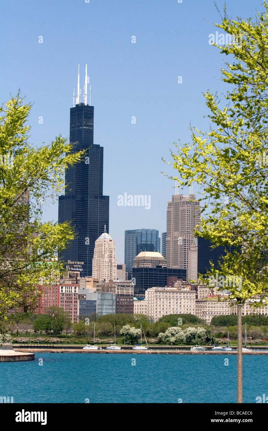 Willis Tower, früher bekannt als der Sears Tower in Chicago Illinois USA Stockfoto