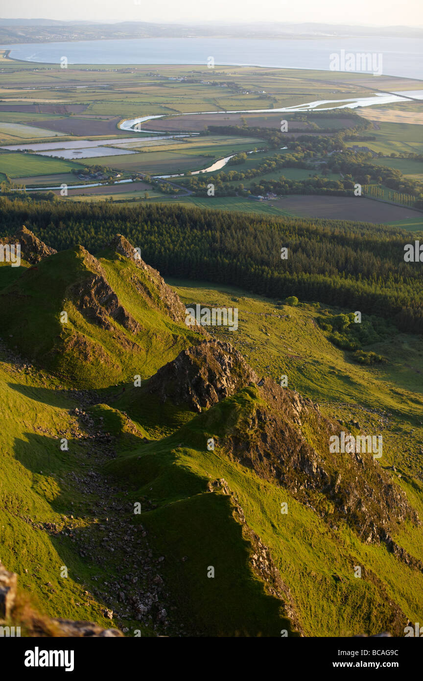 Form Binevenagh Berg Blick aussehende Lough Foyle County Londonderry Stockfoto