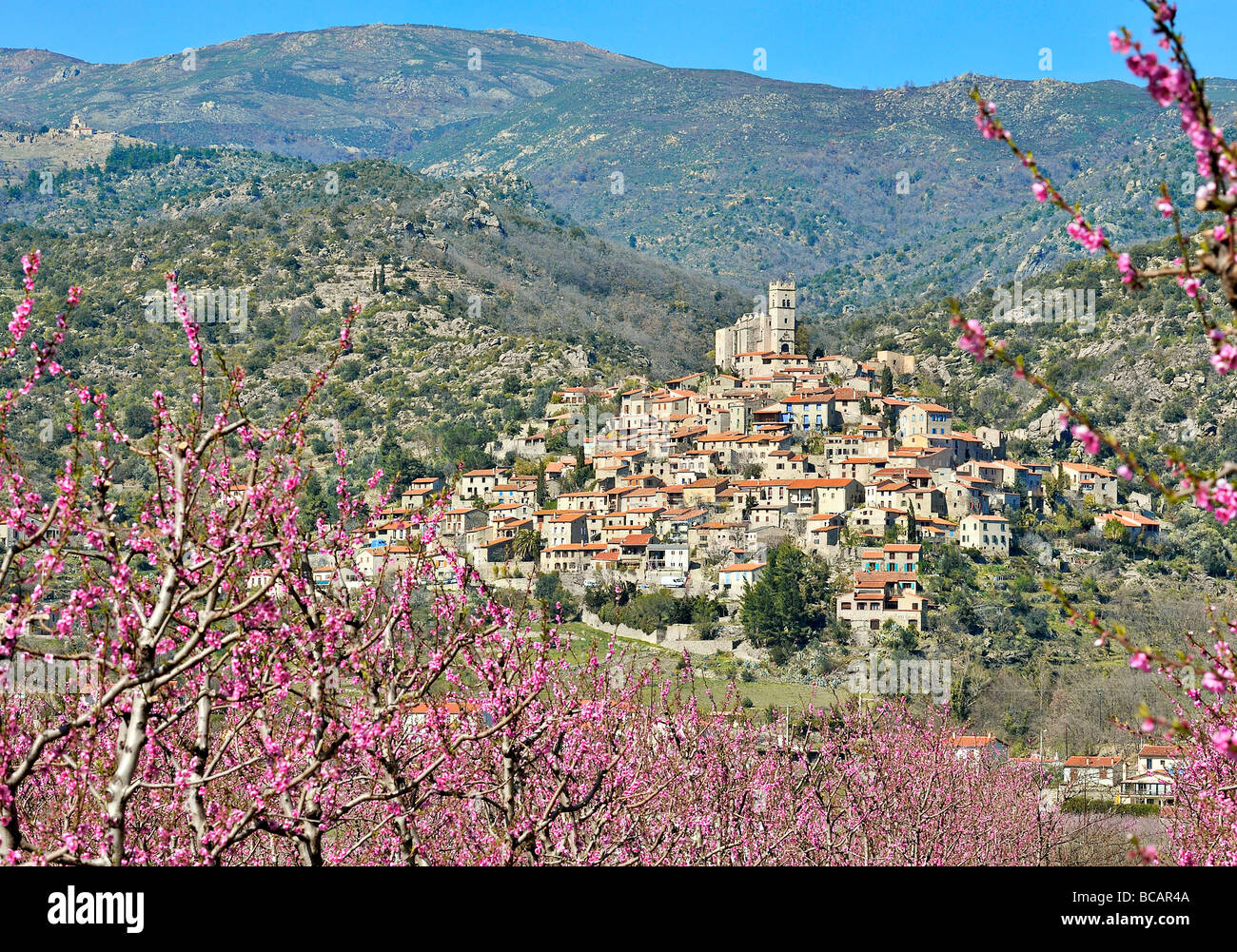 Das Dorf des Eus, Pyrenäen Orientales, Frankreich. Stockfoto