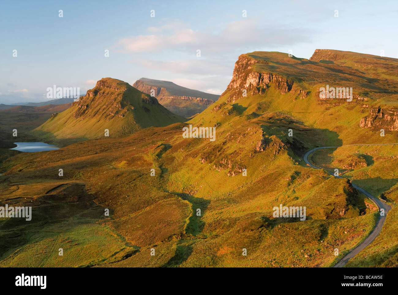 Der Quiraing bei Sonnenaufgang, Isle Of Skye, Schottland Stockfoto