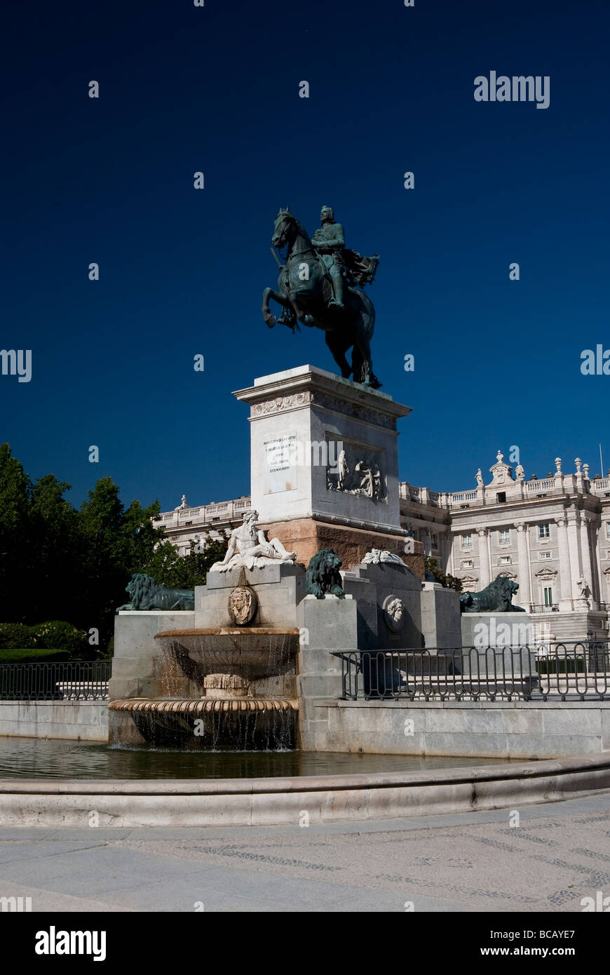 Madrid Spanien Felipe IV Por Pietro Tacca de la Plaza de Oriente de madrid Stockfoto