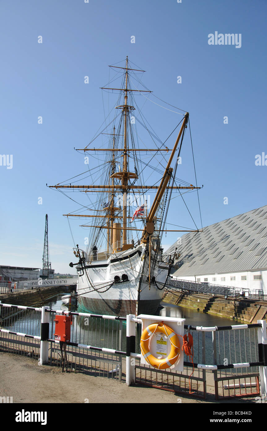 HMS Gannet, Chatham Historic Dockyard, Chatham, Kent, England, Vereinigtes Königreich Stockfoto