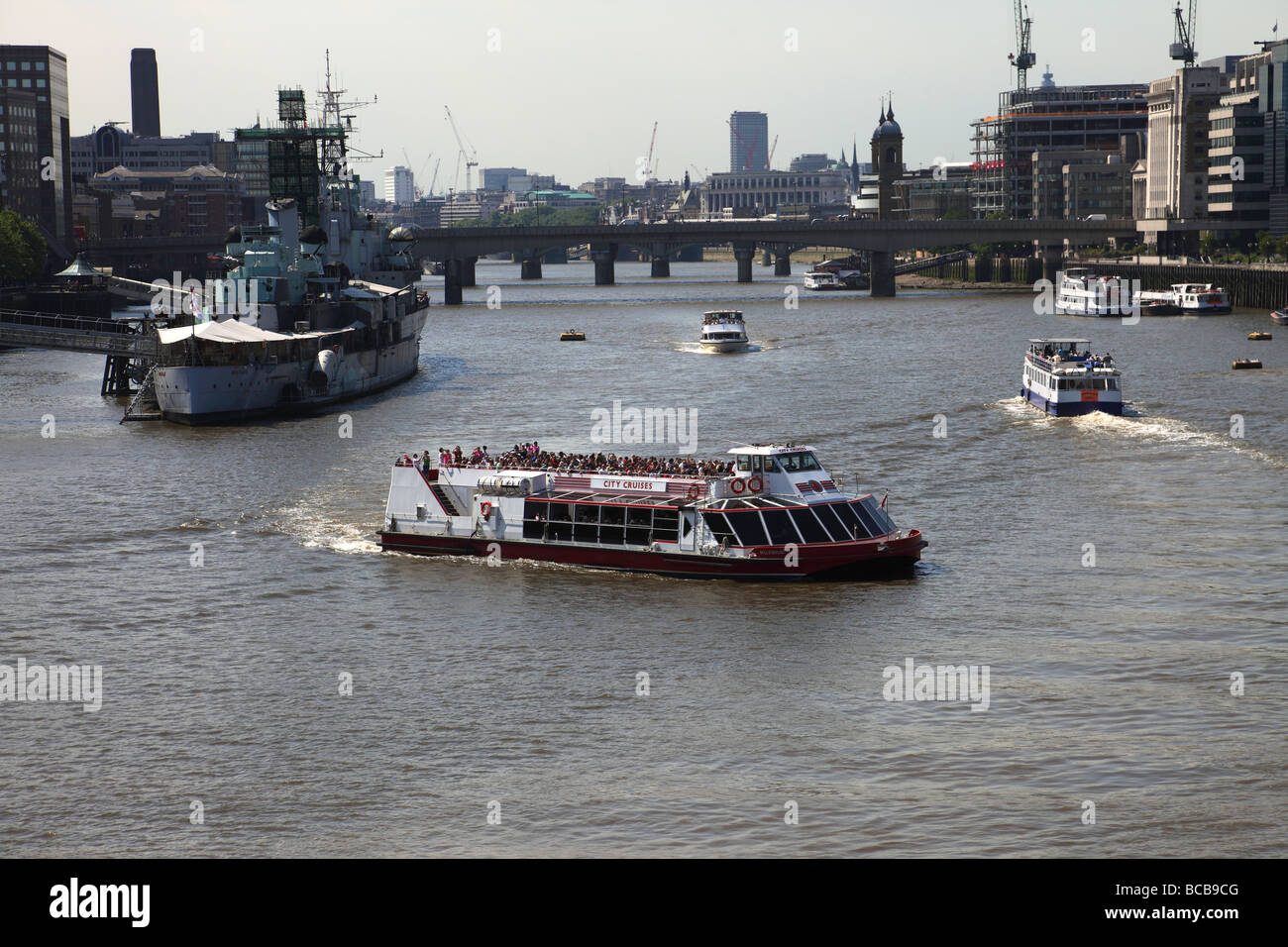 Blick auf den Fluss Themse in London Stockfoto