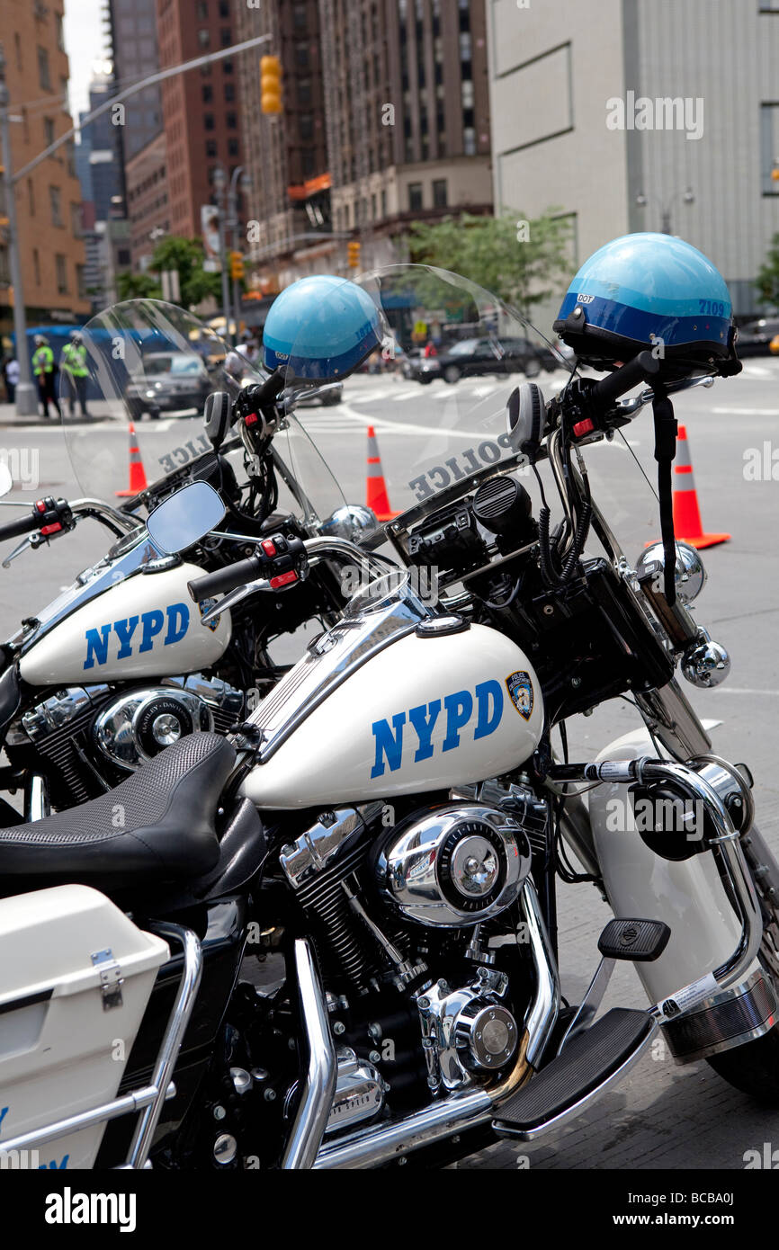NYPD Motorräder in New York City Stockfoto