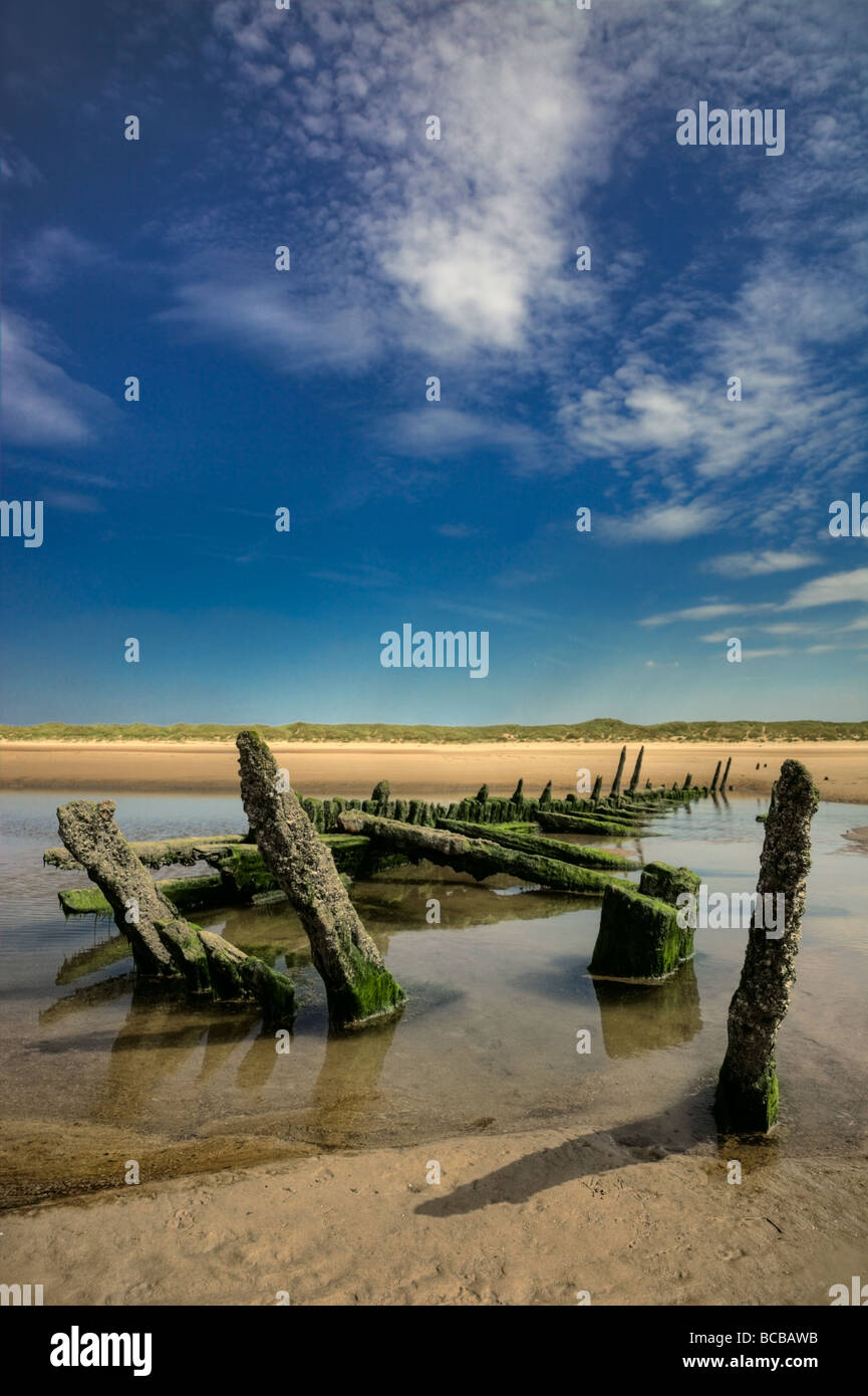 Schiffswrack, Sefton Küste, UK Stockfoto