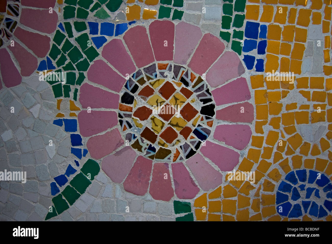 Mosaik-Palau De La Música Catalana (Palast der katalanischen Musik)-Barcelona-Spanien Stockfoto