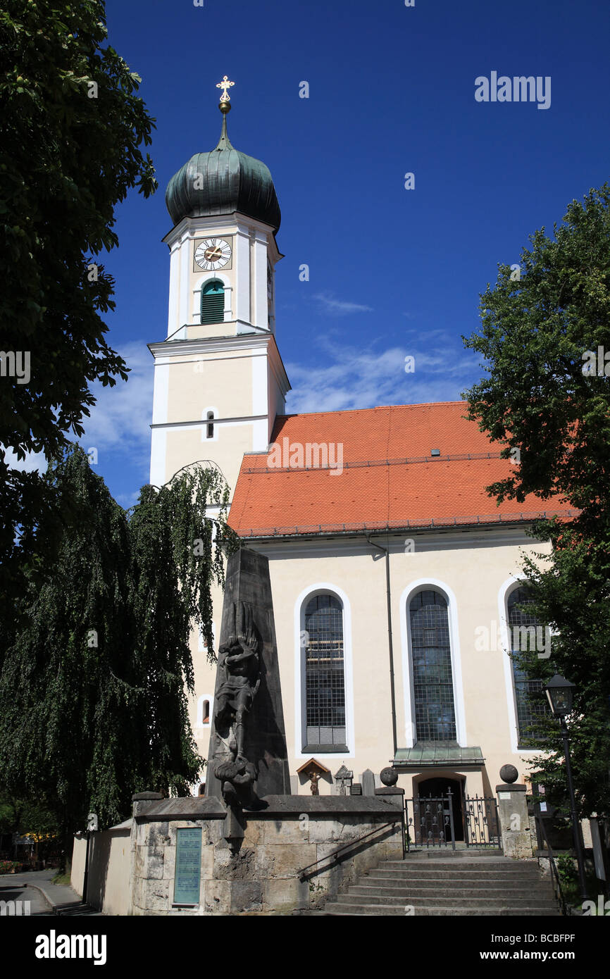 Kirche in Oberammergau, Bayern, Deutschland Stockfoto