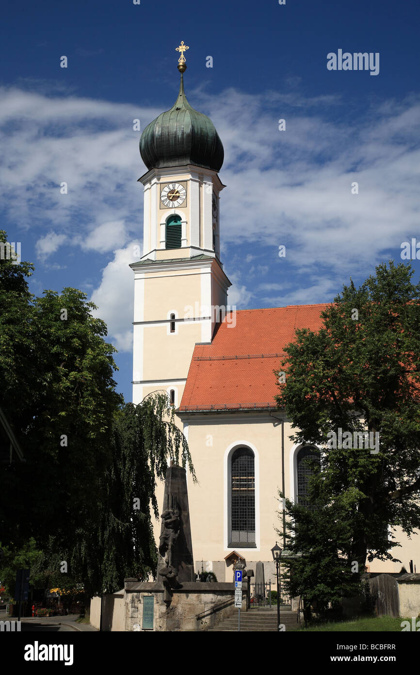 Kirche in Oberammergau, Bayern, Deutschland Stockfoto