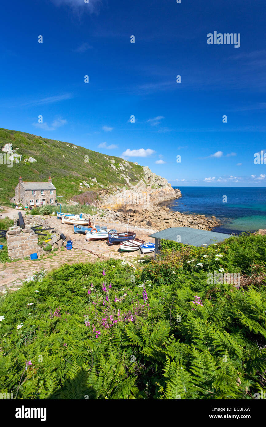 Penberth Hafen und Bucht Fischerdorf Lands End Halbinsel West Penwith Cornwall England UK United Kingdom GB Stockfoto