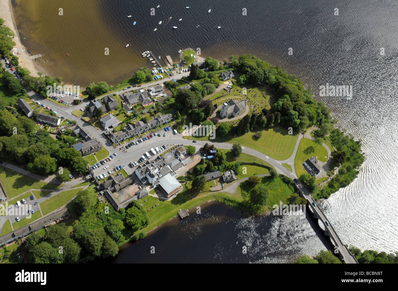 Das Dorf Kenmore in Schottland aus der Luft Stockfoto