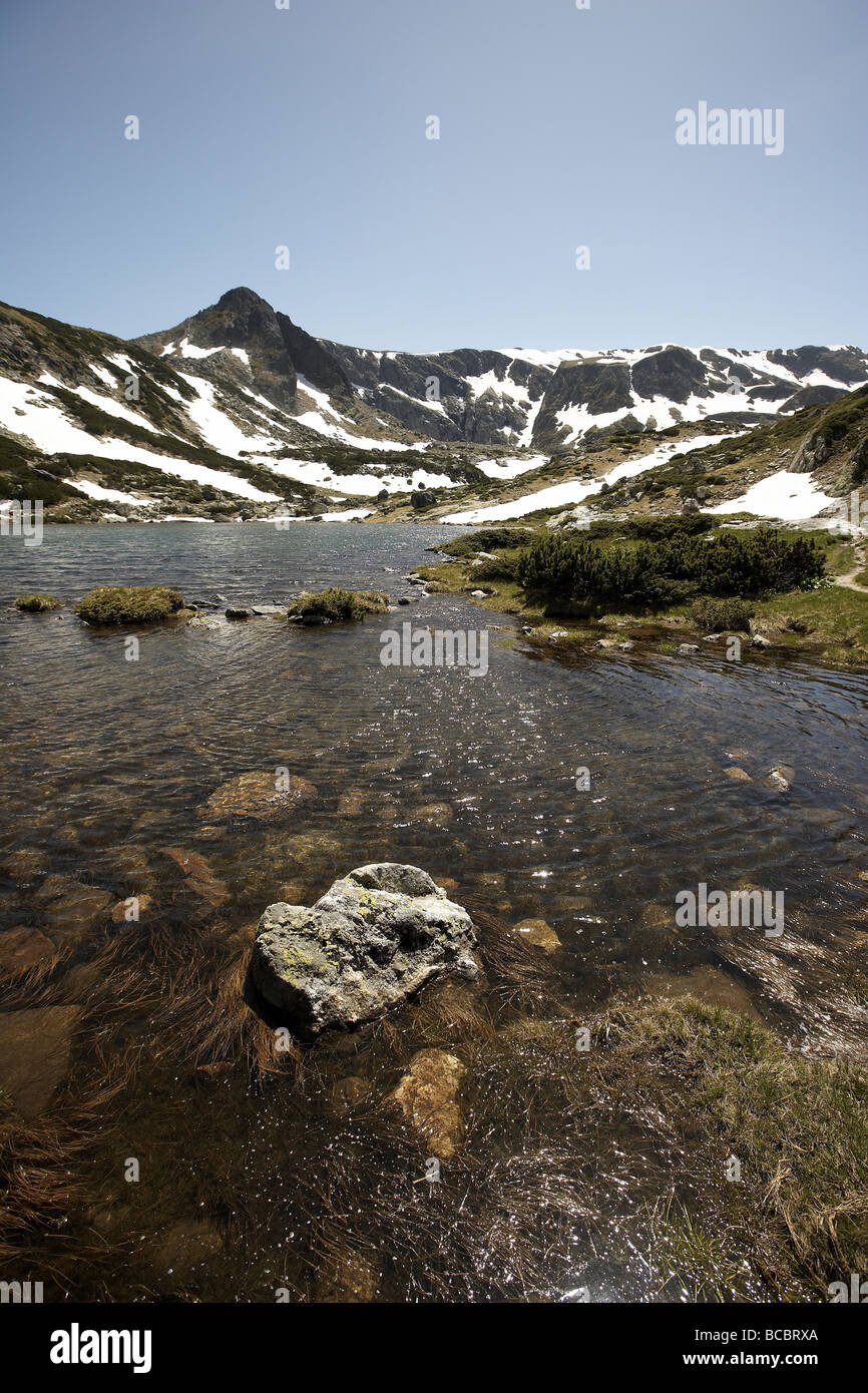 See-Ribno, eines der sieben Rila Seen Rila Gebirge Bulgarien Stockfoto