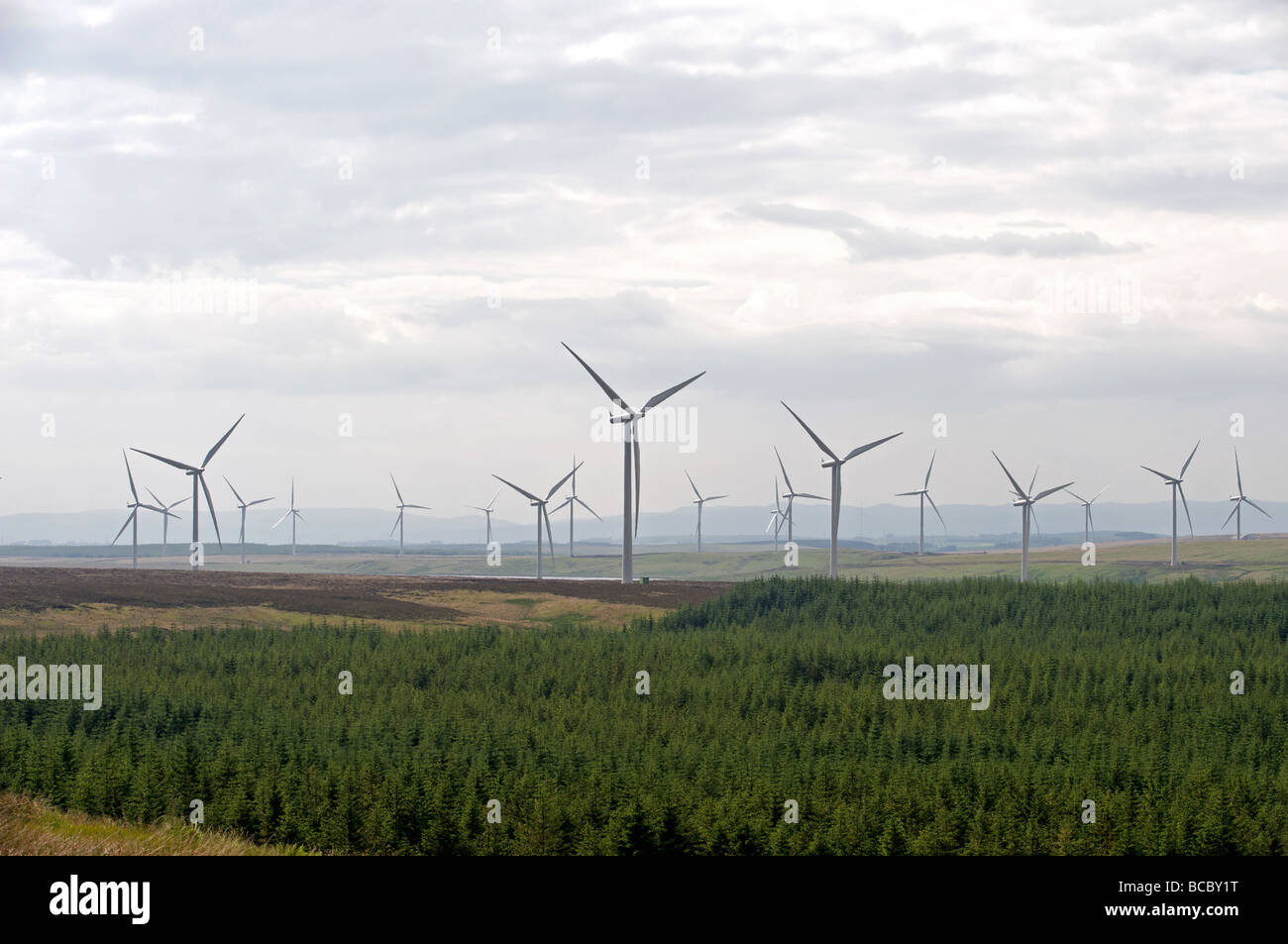 Windpark, Schottland. Stockfoto