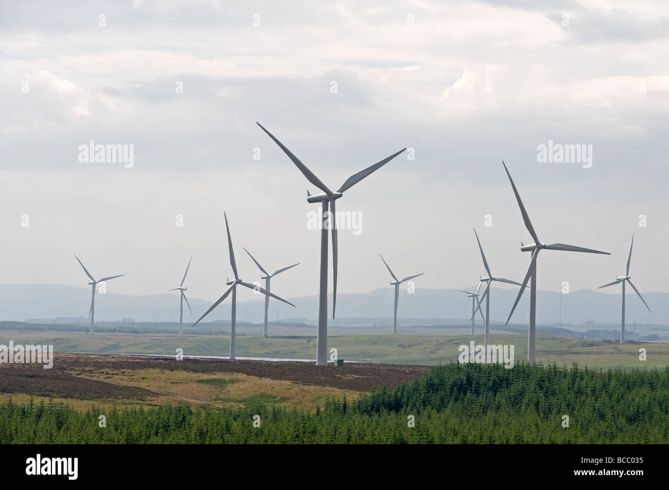 Windpark, Schottland. Stockfoto