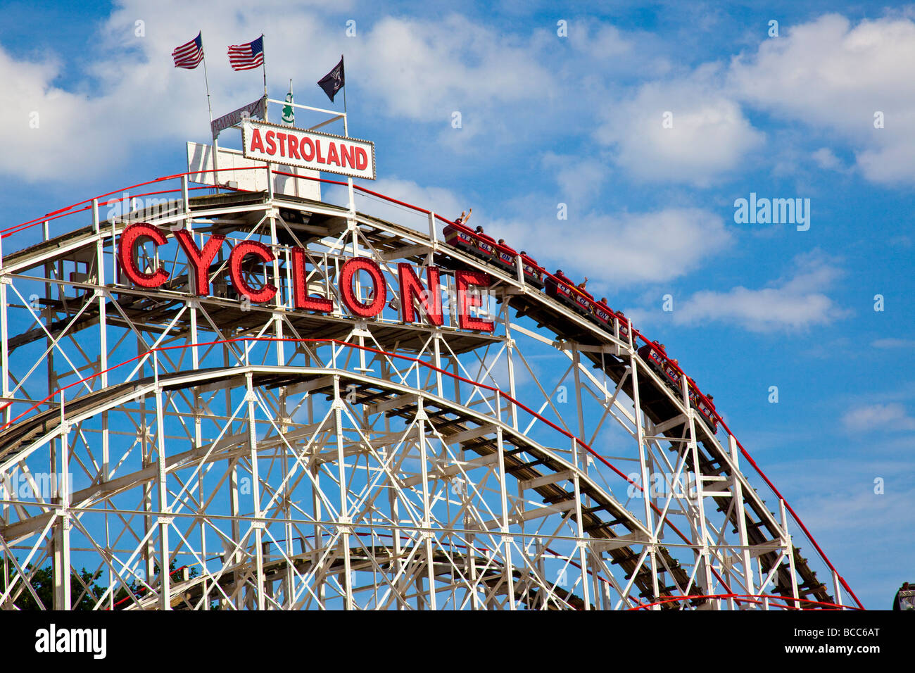 Cyclone-Achterbahn auf Coney Island in New York Stockfoto