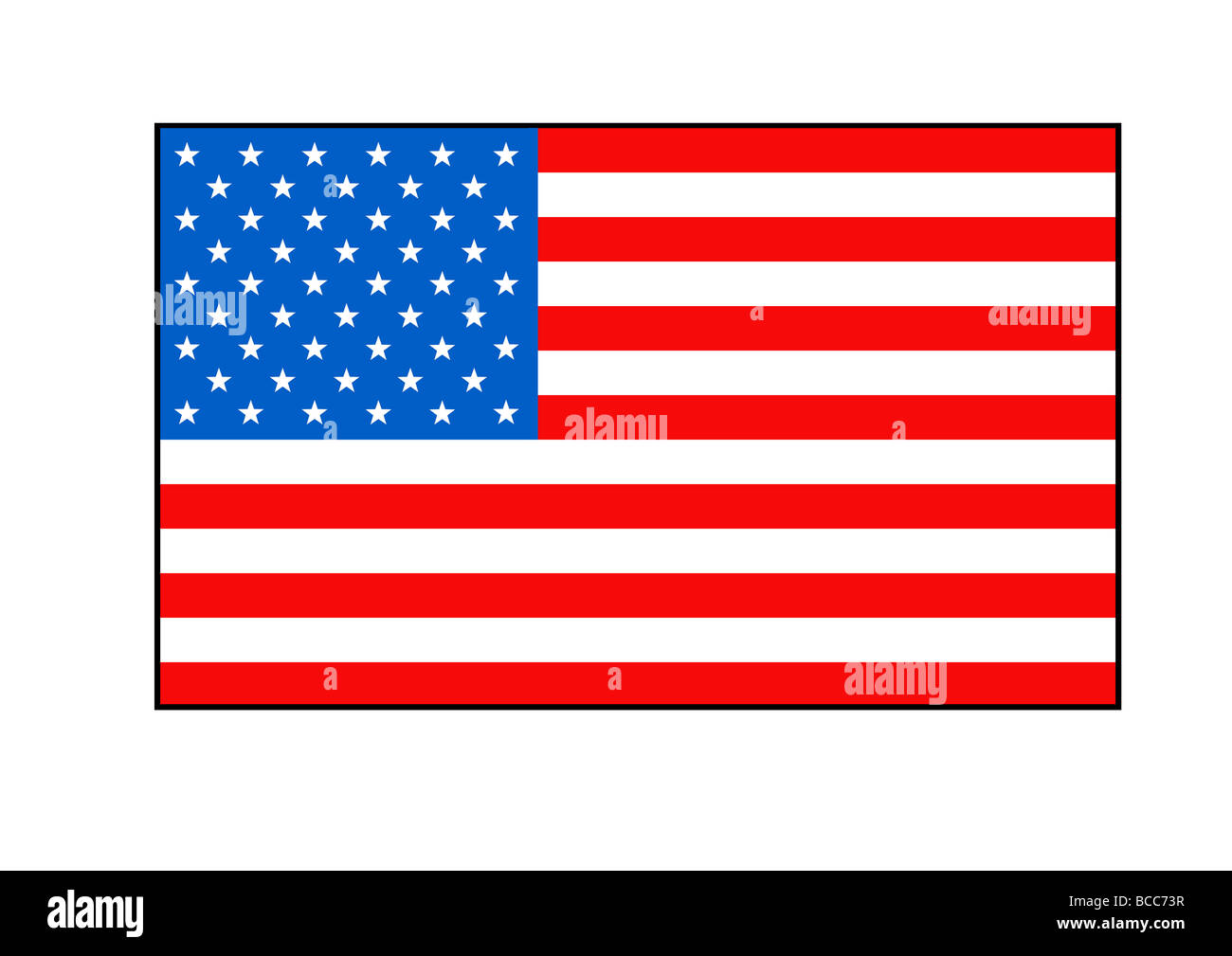 Amerikanische Flagge Stars And Stripes isoliert auf weißem Hintergrund Stockfoto