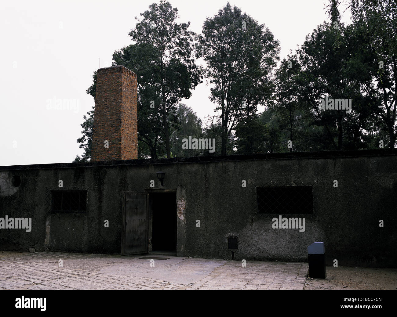 Gaskammer im KZ Auschwitz in Polen Stockfoto