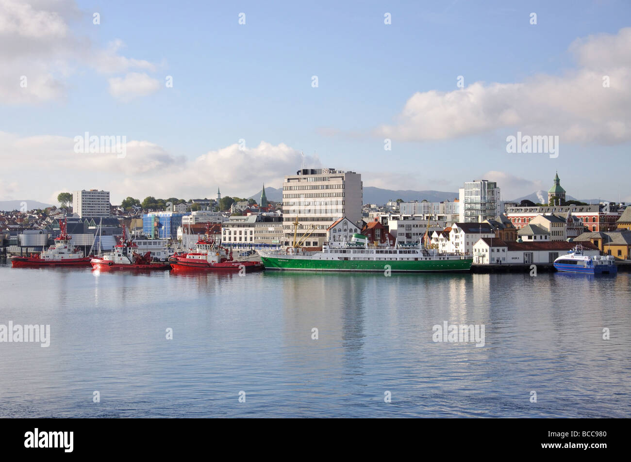 Stadt und Hafen Blick, Stavanger, Rogaland, Norwegen Stockfoto