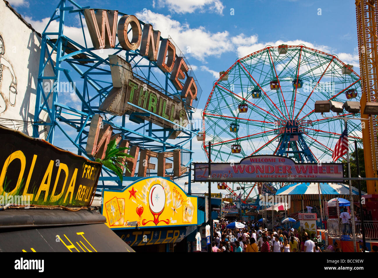 Wonder Wheel Riesenrad in Coney Island in New York Stockfoto