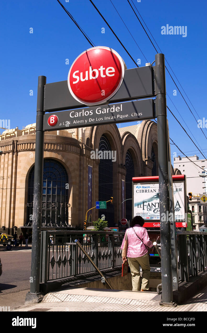 Argentinien, Buenos Aires, Carlos Gardel u-Bahnstation Stockfoto