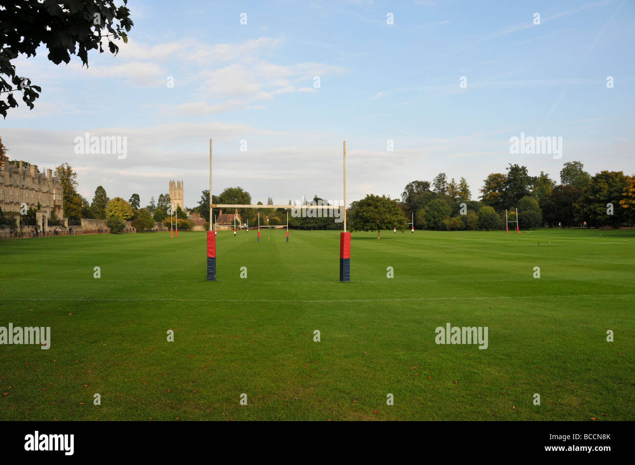Rugby-Torpfosten in oxford Stockfoto