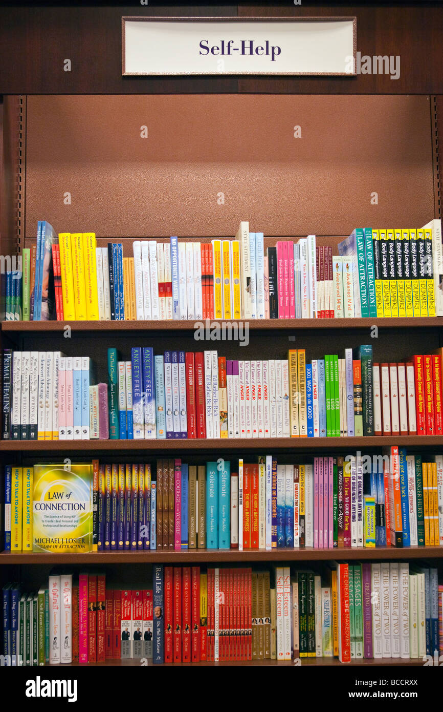 Selbsthilfe-Bücher in den Regalen, Kapitel Bookstore, Coquitlam, BC, Kanada Stockfoto