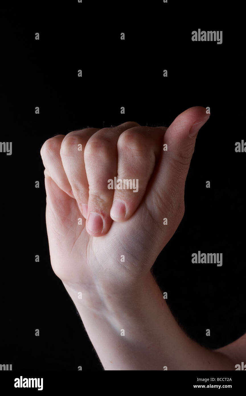 American Sign Language Buchstabe A Stockfoto