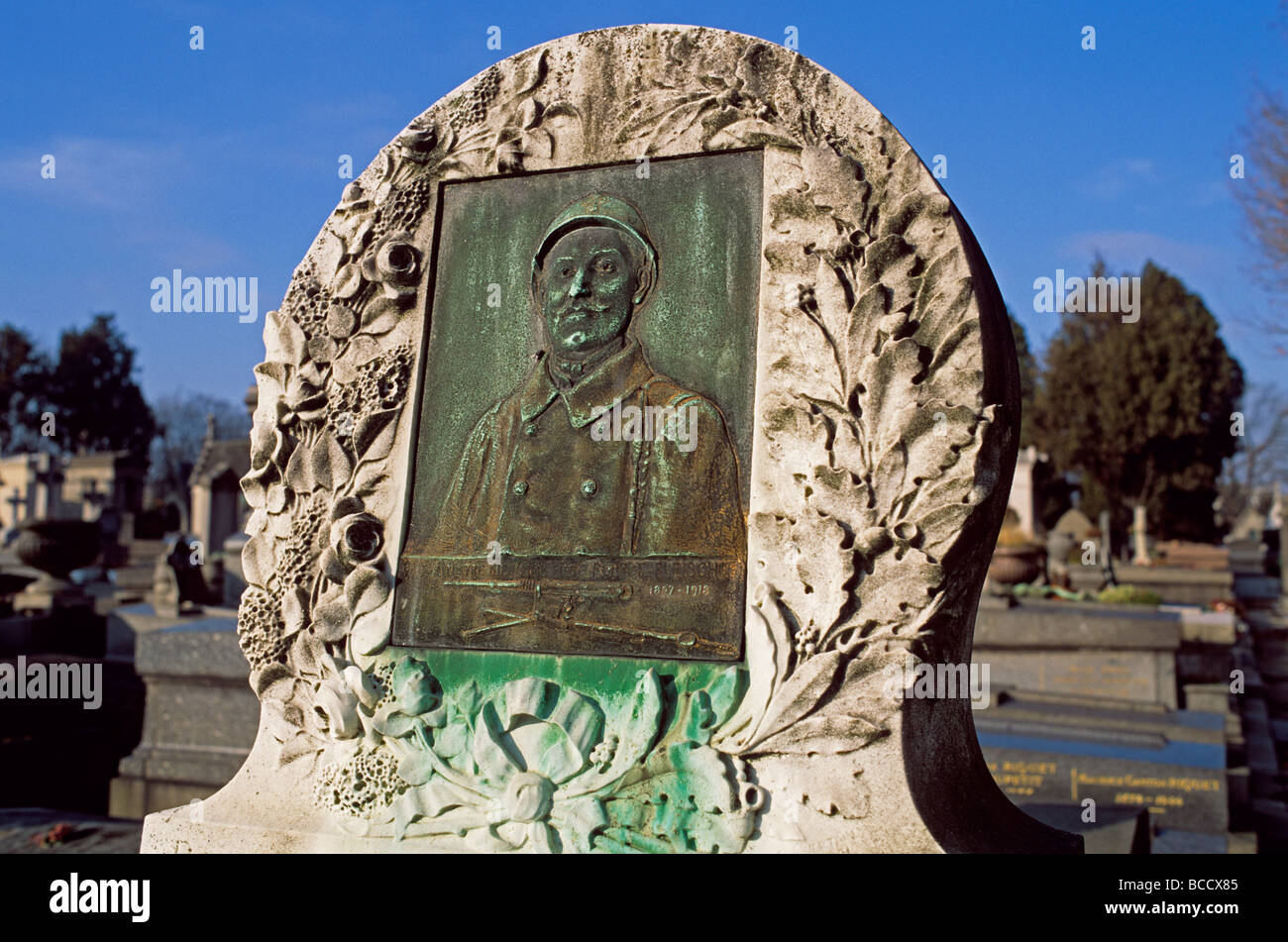 Frankreich, Paris, Pere Lachaise Friedhof, WWI Poilu' s Grab Stockfoto