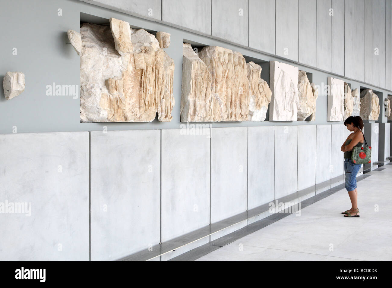 die fehlende Murmeln in das neue Akropolismuseum in Athen Griechenland Stockfoto