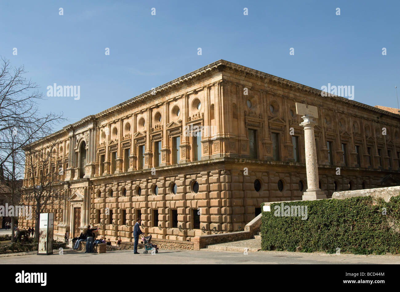 Palast der Charles V Architecture La Alhambra Granada Stockfoto Palast der Charles V Architecture La Alhambra Granada Stockfoto