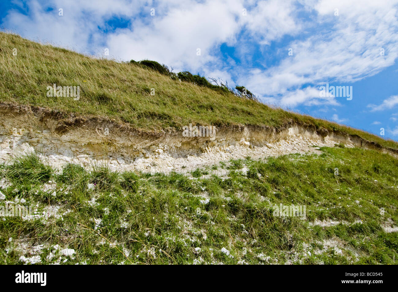 Eine windumtosten Landschaft, sieben Schwestern Country Park, Seaford, Sussex Stockfoto