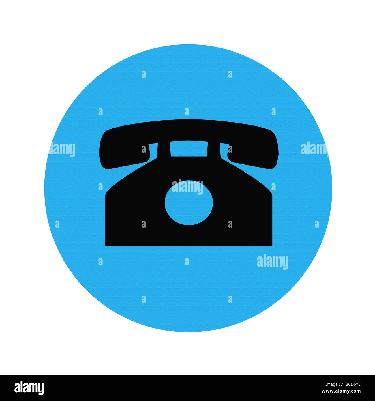 Taste blau retro Telefon isoliert auf weißem Hintergrund Stockfoto