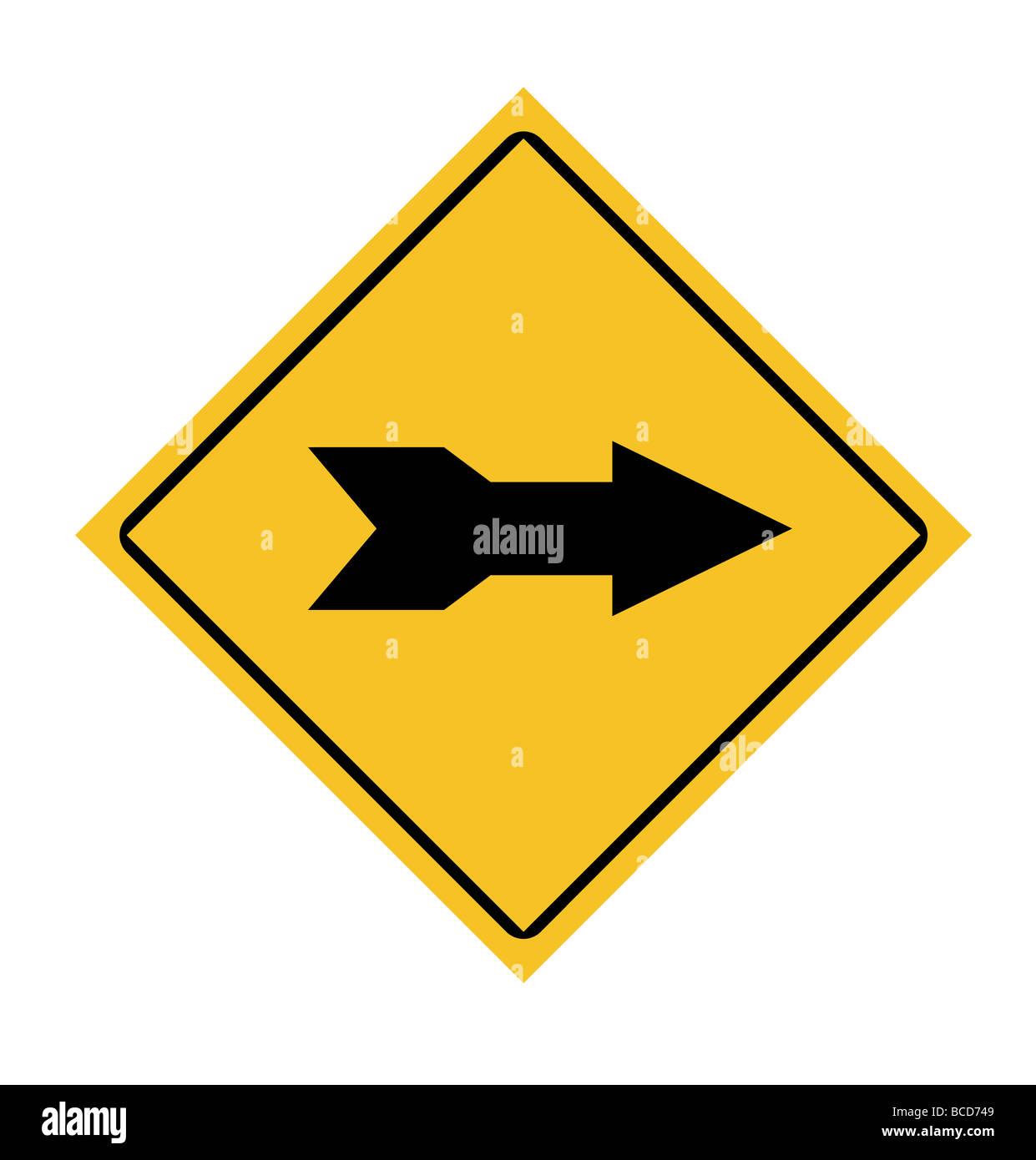 Verkehr-Schild mit Pfeil rechts abbiegen Stockfoto