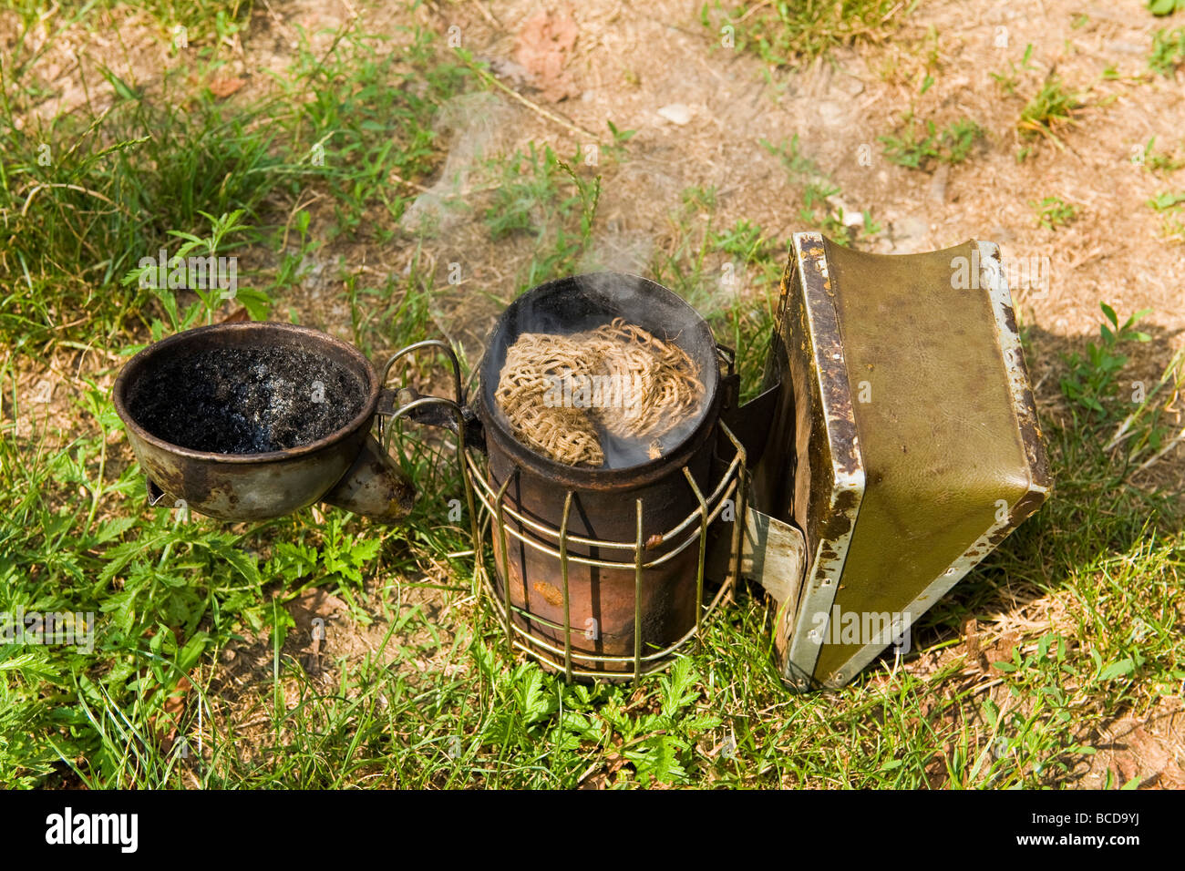 Imkerei Rauch für Bienen Stockfoto
