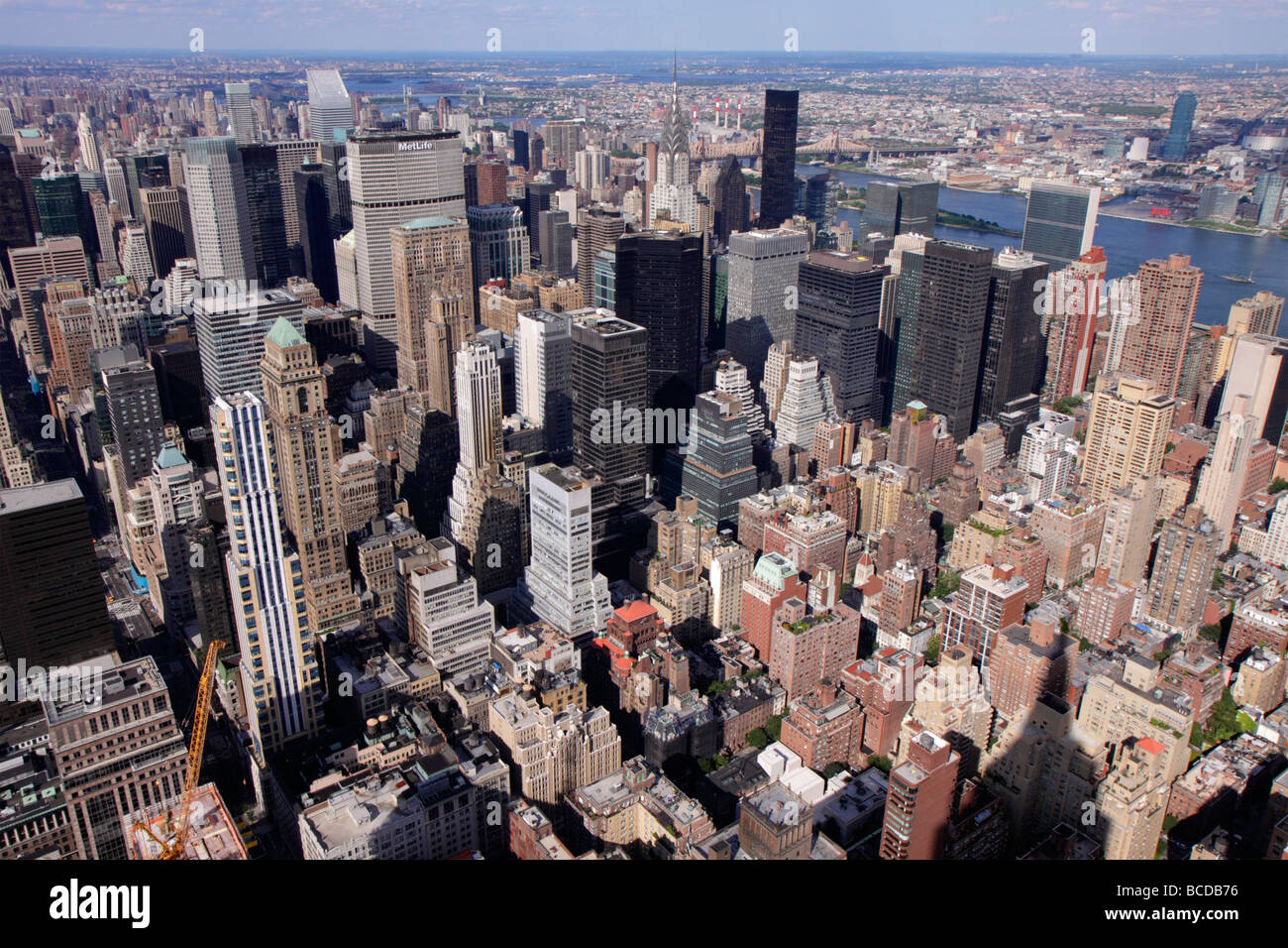 Panoramablick auf Manhattan vom Empire State Building, New York City Stockfoto