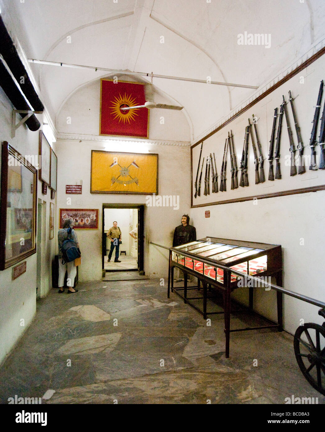 Waffenmuseum im City Palace Udaipur Rajasthan Indien Stockfoto