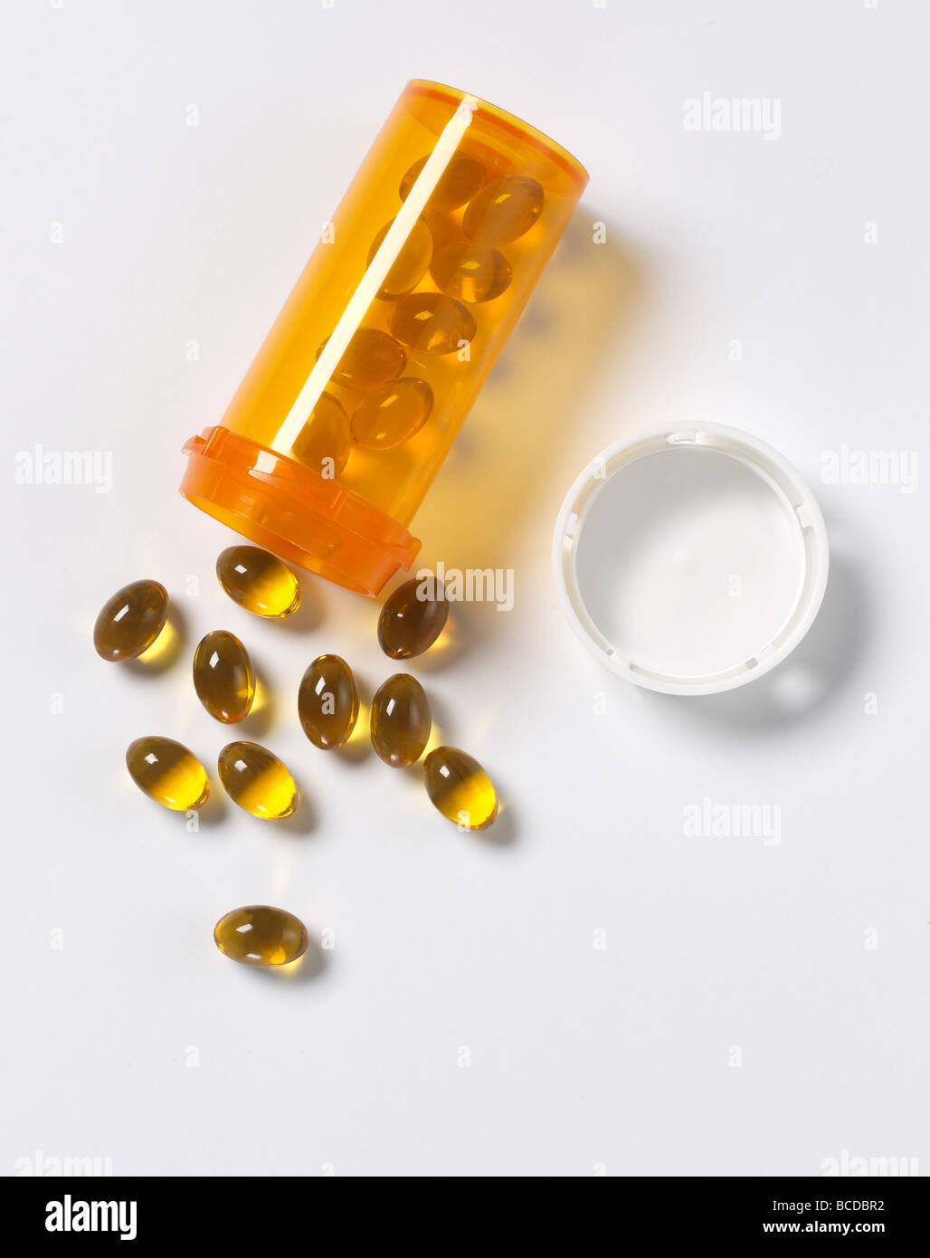 Vitamin e d Pillen Medizin Container Stockfoto