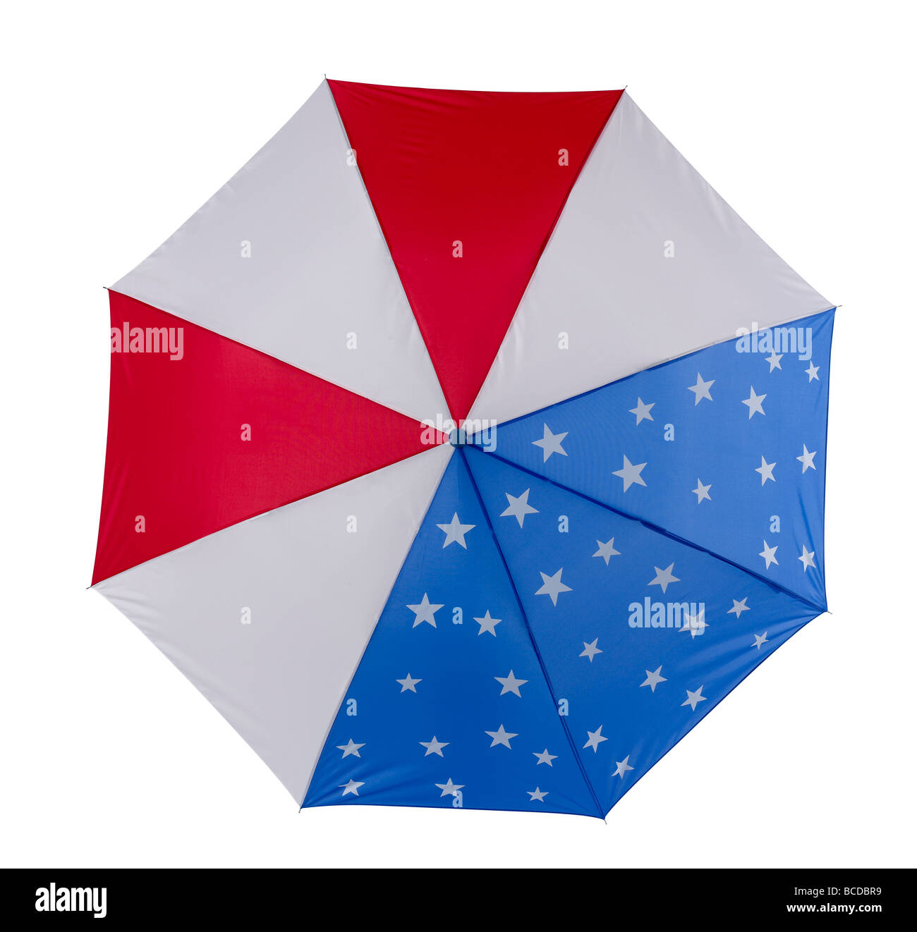 Patriotische Regenschirm Flagge 4. Juli Stockfoto
