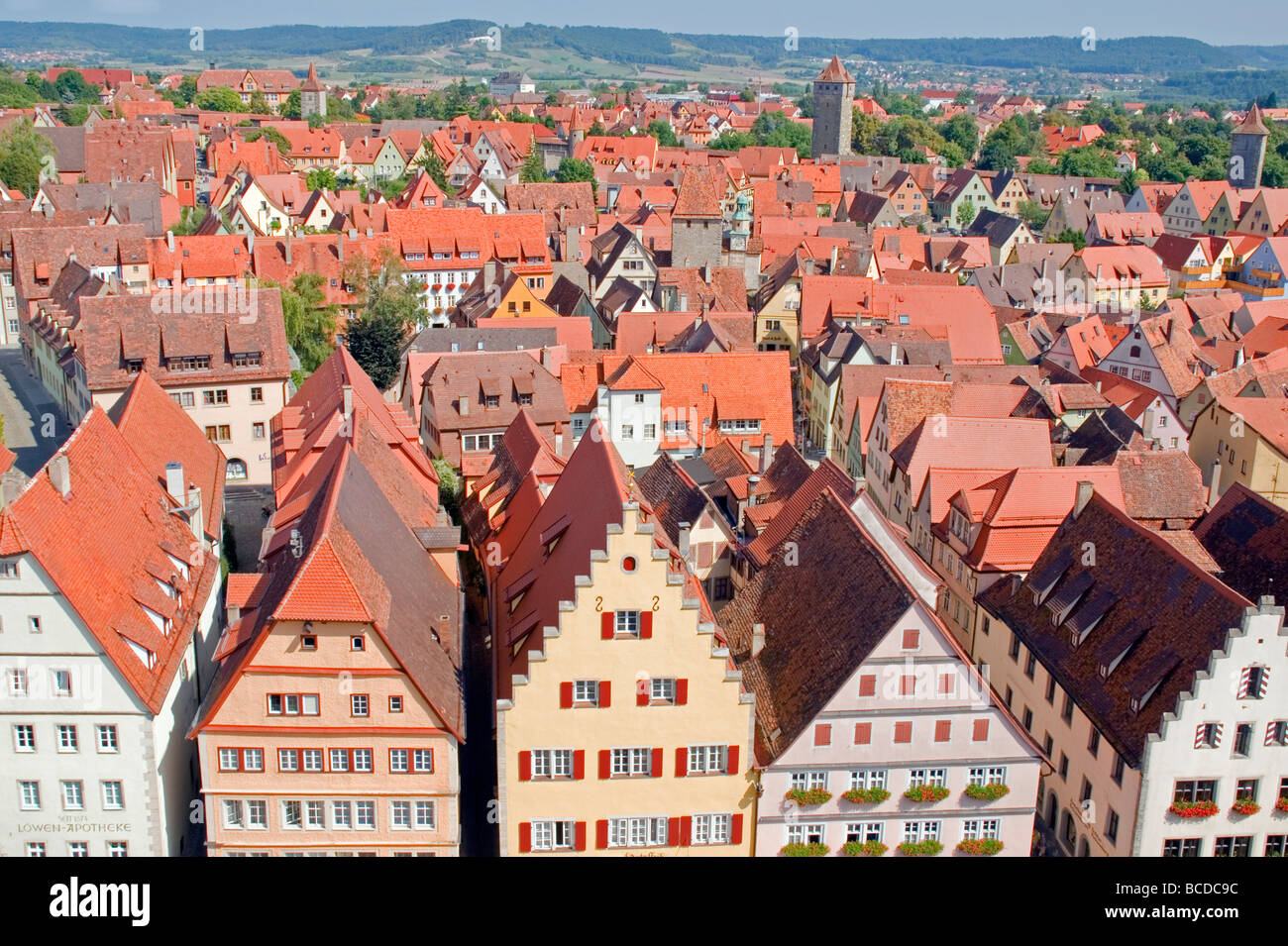 Rothenburg Ob der Tauber bayerische Architektur Stockfoto