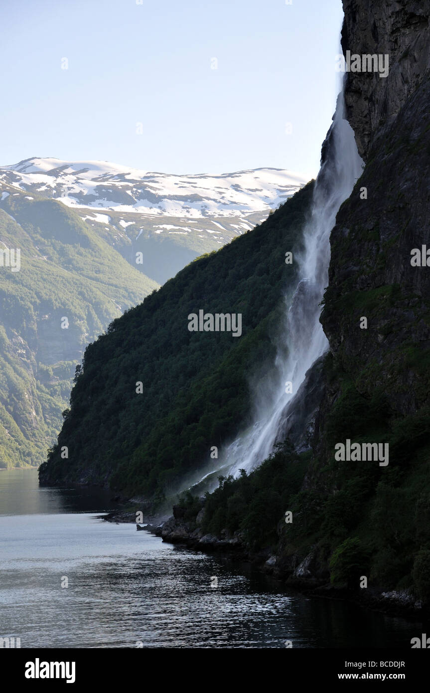 Sieben Schwestern Wasserfall, Geiranger Fjord, mehr Og Romsdal, Norwegen Stockfoto