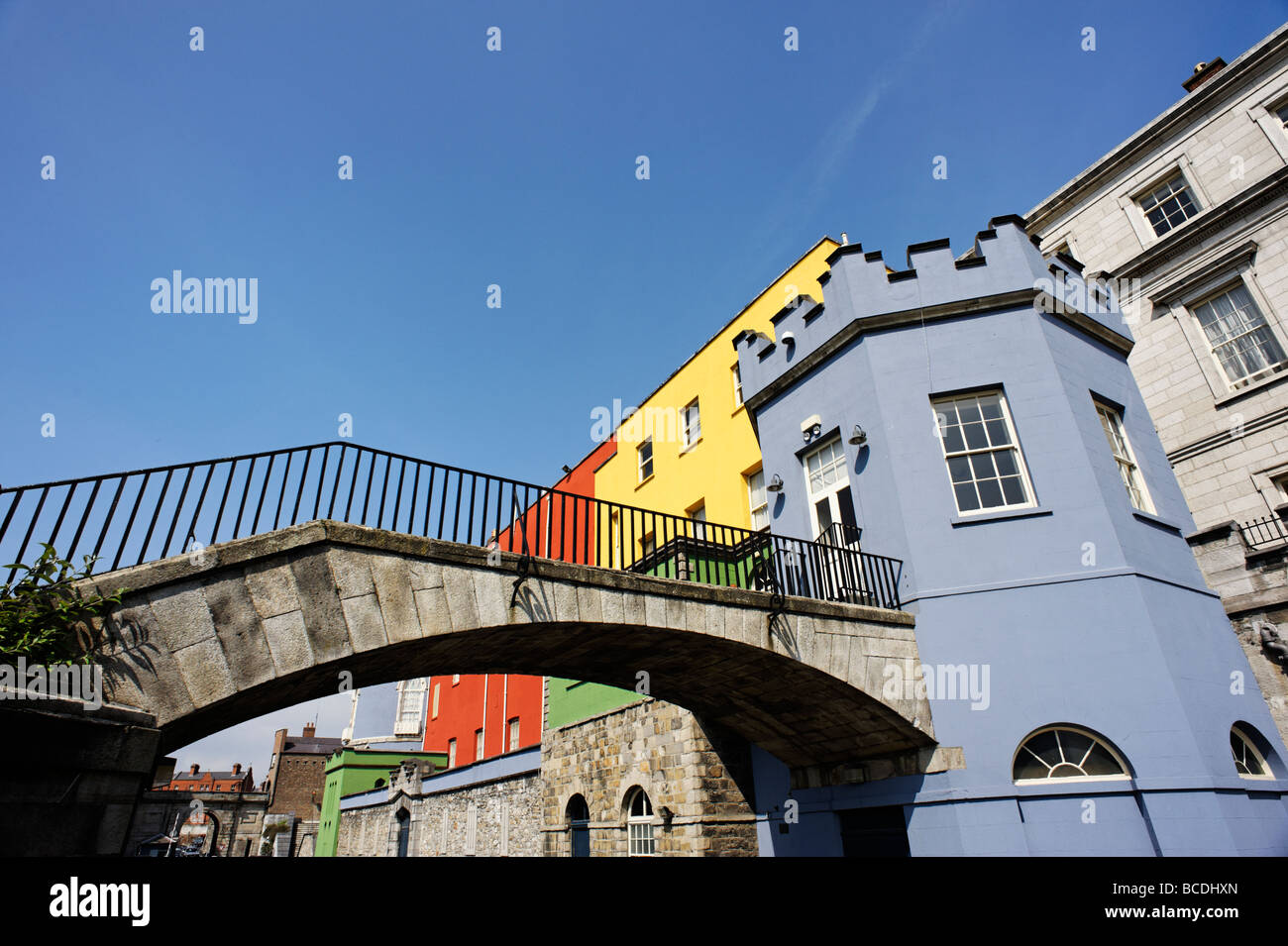 Bunt bemalte äußere Gebäude des Dublin Castle Dublin Irland Stockfoto