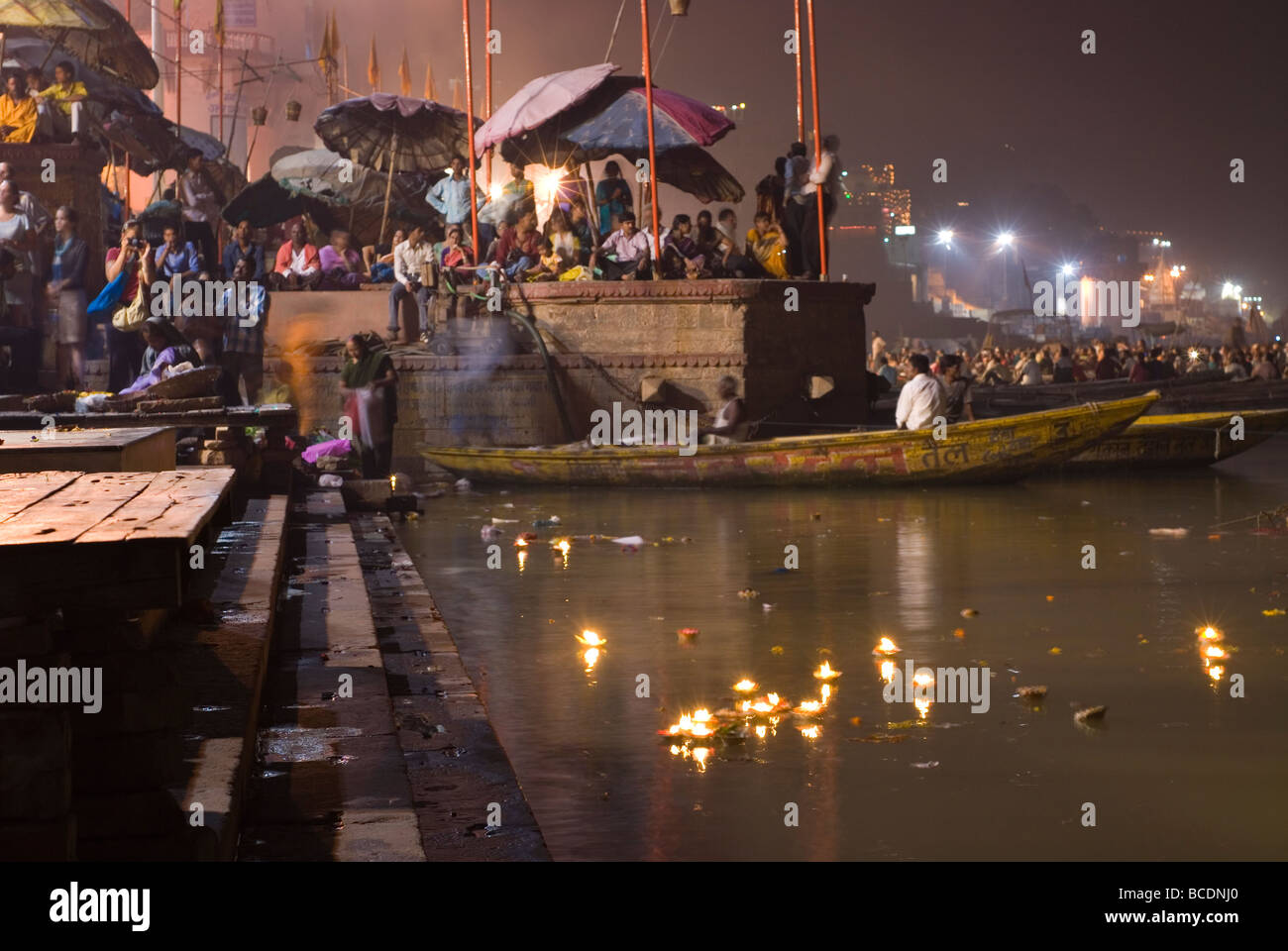 Diwali-fest in Varanasi, Indien. Stockfoto