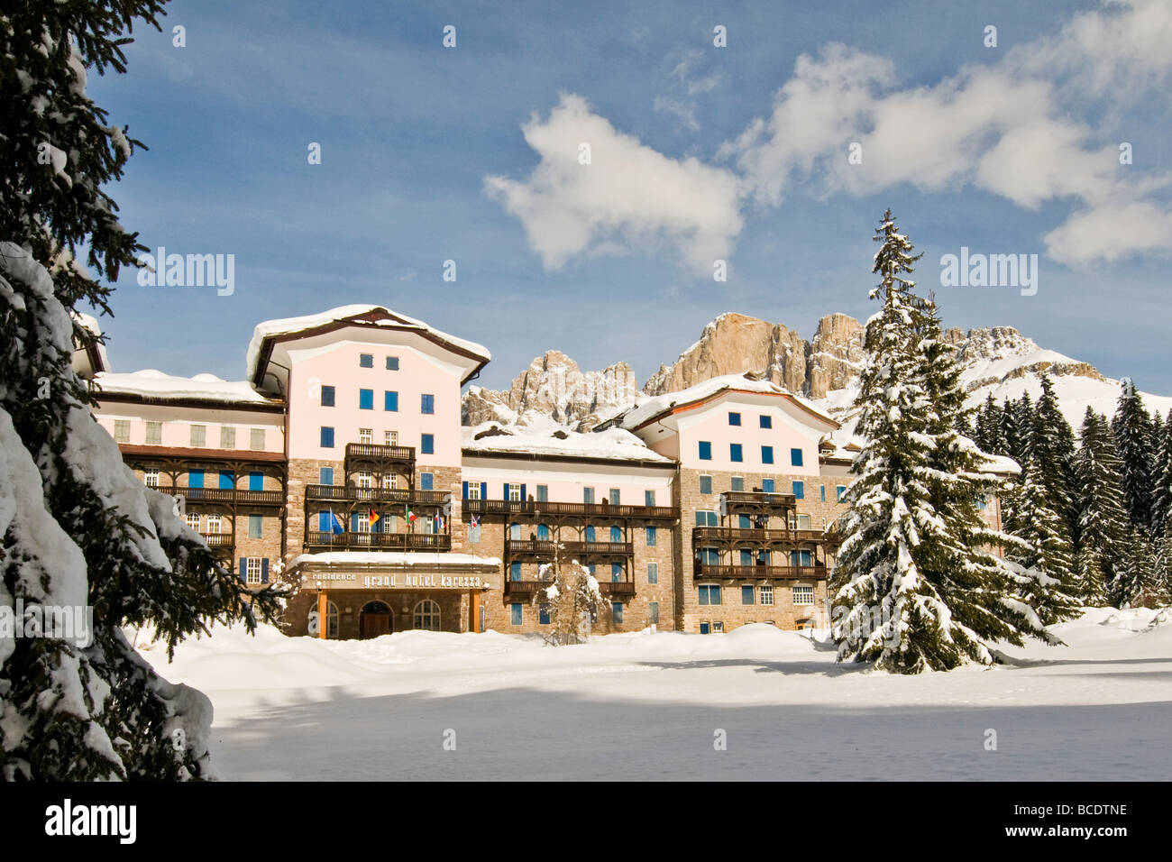 Residence Grand Hotel Karezza Carezza Bozen Italien Stockfotografie - Alamy