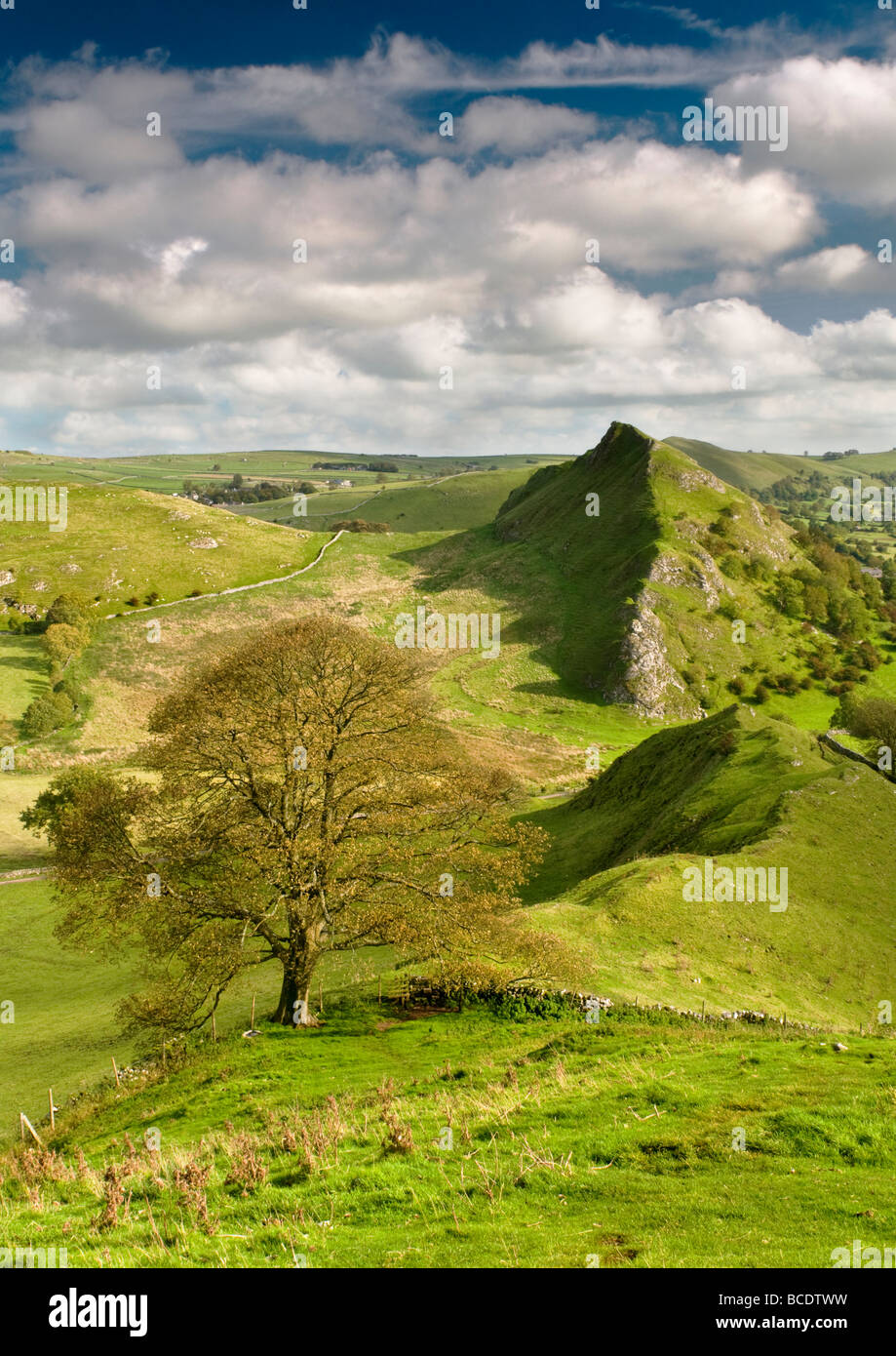 Parkhaus Hügel aus Chrom Hill, Peak District National Park, Derbyshire, England, UK Stockfoto