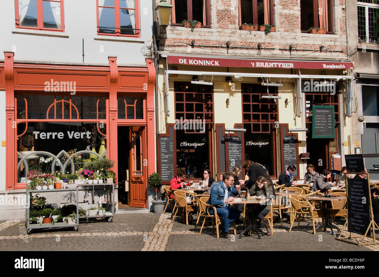 Antwerpen-Belgien-Restaurant bar Kneipe Café Pflaster Stockfoto
